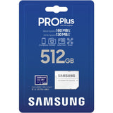 Samsung PRO Plus 512 GB microSDXC + Adapter – UHS‑I, 180/130 MB/s, A2, U3, V30