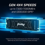 Kingston Fury Renegade 1TB SSD  M.2 NVMe PCIe 4.0 x4 7300MB/s, 5 ára ábyrgð