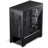 Phanteks Eclipse G370A Tempered gler, svartur/mesh með þremur ARGB viftum