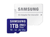 Samsung PRO Plus 1 TB microSDXC + Adapter – UHS‑I, 180/130 MB/s, A2, U3, V30