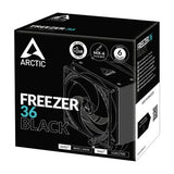 Arctic Freezer 36 Black örgjörvakæling með 2x 12cm hljóðlátum viftum, fyrir AM4/AM5 og LGA1700/LGA1851