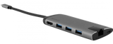 Verbatim USB-C tengikví með HDMI tengi, 3xUSB3.0, USB-C, kortalesara og Gigabit netkorti