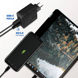 LogiLink hraðhleðslutæki 18 watta með USB-C & USB-A, styður PD3.0 & QC3.0