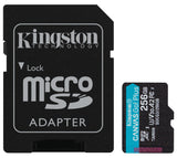 Kingston 256GB Canvas Select Go! Plus MicroSD 170MB/s 4K UHD minniskort, lífstíðarábyrgð