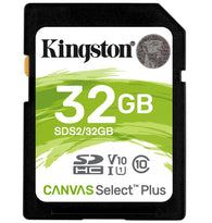 Kingston 32GB Canvas Select Plus SD 4K minniskort, Class 10 UHS-I