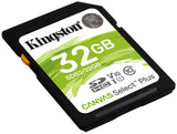 Kingston 32GB Canvas Select Plus SD 4K minniskort, Class 10 UHS-I