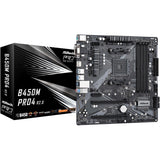 ASRock B450M PRO4 R2.0, AM4 Ryzen, 4xDDR4, 1xM.2, 3 ára ábyrgð