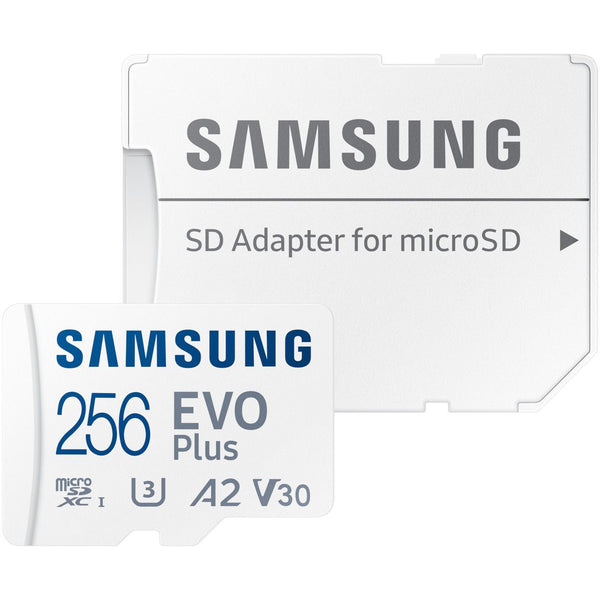 Samsung EVO Plus 256GB microSDXC + Adapter – UHS‑I, 160MB/s, A2, U3, V30, 4KHD