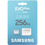 Samsung EVO Plus 256GB microSDXC + Adapter – UHS‑I, 160MB/s, A2, U3, V30, 4KHD