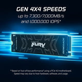 Kingston Fury Renegade 2TB SSD  M.2 NVMe PCIe 4.0 x4 7300MB/s, 5 ára ábyrgð