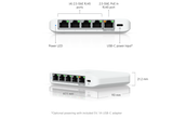 Ubiquiti UniFi Flex Mini 2.5G – 5× 2.5GbE, PoE eða USB-C tengdur switch