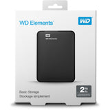 WD Elements – 2TB, 2,5", USB 3.0, USB-knúinn flakkari