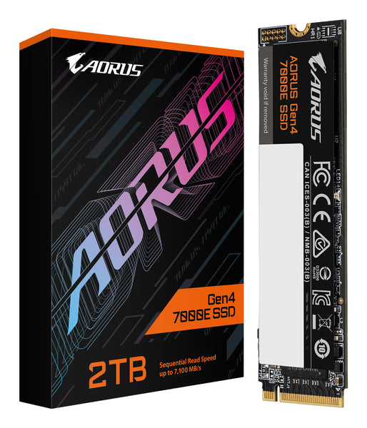 Gigabyte AORUS 2TB 7000E 2TB M.2 2280, PCIe 4.0 x4, NVMe 1.4, 7100/6500 MB/s, 1400 TBW SSD diskur, 5 ára ábyrgð