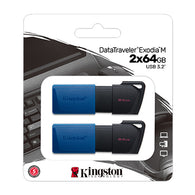 Kingston DataTraveler 2x64GB USB 3.2 minnislyklar - Tveir saman í pakka