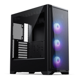 Phanteks Eclipse G370A Tempered gler, svartur/mesh með þremur ARGB viftum