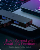 IcyBox 4-porta USB hub - 4× USB 3.2 Gen 1 Type-A, 5 Gbit/s, USB-C/A combo