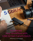 IcyBox 4-porta USB hub - 4× USB 3.2 Gen 1 Type-A, 5 Gbit/s, USB-C/A combo