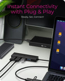 IcyBox 4-porta USB hub - 4× USB 3.2 Gen 1 Type-A, 5 Gbit/s, USB-C/A combo