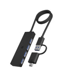 IcyBox 4-porta USB hub - 4× USB 3.2 Gen 1 Type-A, 5 Gbit/s, USB-C/A combo