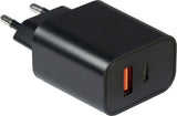 Inter-Tech 20W USB hleðslutæki, USB-C + USB-A, Quick Charge 3.0