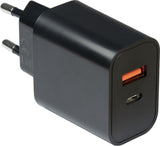 Inter-Tech 20W USB hleðslutæki, USB-C + USB-A, Quick Charge 3.0