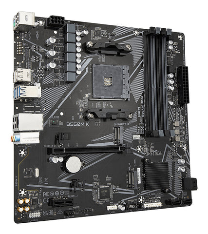 Gigabyte B550M K AM4, 4x DDR4, mATX, 2× M.2, GbE, 3 ára ábyrgð