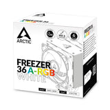 ARCTIC Freezer 36 A-RGB hvít – AM5/AM4, LGA1851/1700, 2× 120mm A-RGB örgjörvakæling, 3 ára ábyrgð