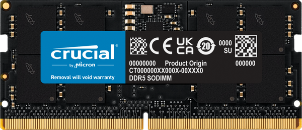 Crucial Black 16GB (1x16GB) DDR5 5600MHz SODIMM, lífstíðarábyrgð