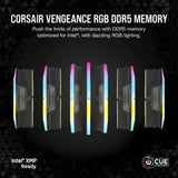 Corsair 96GB kit (2x48GB) DDR5 5200MHz, Vengeance RGB, Intel Optimized, lífstíðarábyrgð
