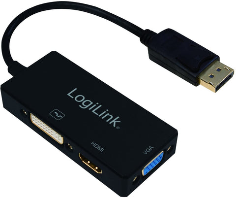 LogiLink DisplayPort millistykki yfir í VGA, DVI og HDMI