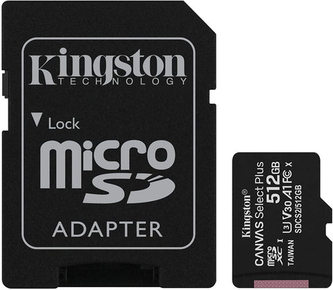 Kingston 512GB Canvas Select Plus MicroSD minniskort, Class 10 UHS-I