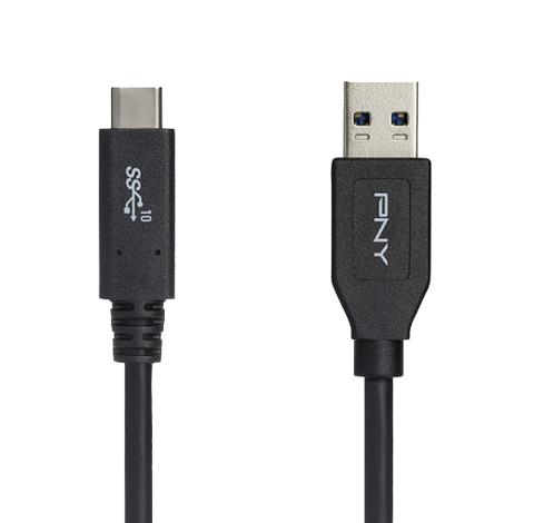 PNY USB-A yfir í USB-C 3.1 svartur 1 metra kapall