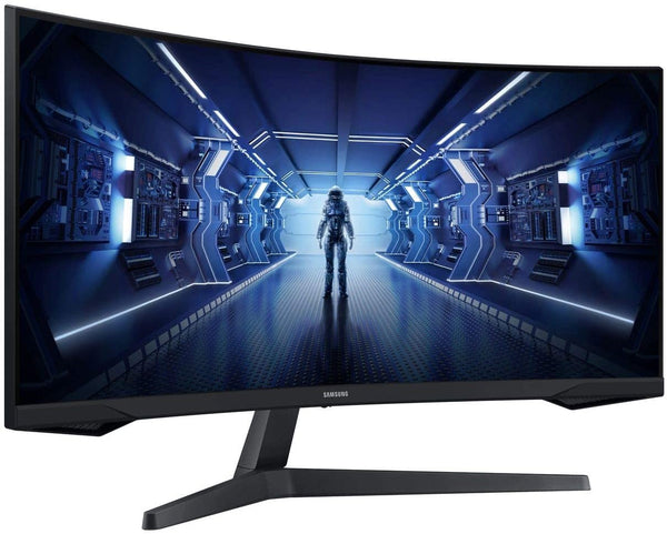 Samsung 34" G55T Odyssey leikjaskjár, 165Hz, WQHD 3440x1440, 1ms, DisplayPort & HDMI
