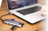 Verbatim USB-C tengikví með HDMI tengi, 3xUSB3.0, USB-C, kortalesara og Gigabit netkorti