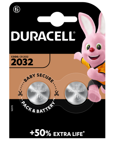 Duracell CR2032 3V rafhlöður, 2stk