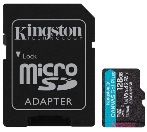 Kingston 128GB Canvas Select Go! Plus MicroSD 170MB/s 4K UHD minniskort, lífstíðarábyrgð