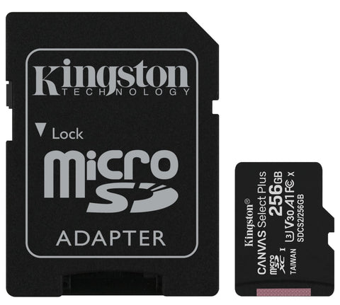 Kingston 256GB Canvas Select Plus MicroSD minniskort, Class 10 UHS-I