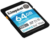 Kingston 64GB Canvas Select Go! Plus SD 170MB/s 4K UHD minniskort, lífstíðarábyrgð