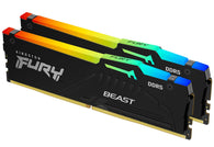 Kingston 32GB kit (2x16GB) DDR5 6000MHz, FURY Beast RGB CL30, EXPO & XMP3.0, lífstíðarábyrgð